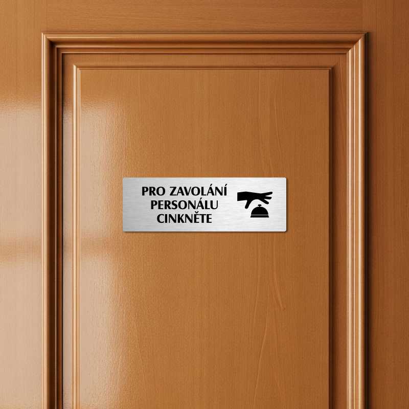 Volání personálu, 240x79mm, stříbrná popiska 